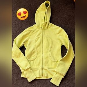 Lululemon Scuba Hoodie, soft neon yellow color, size 4